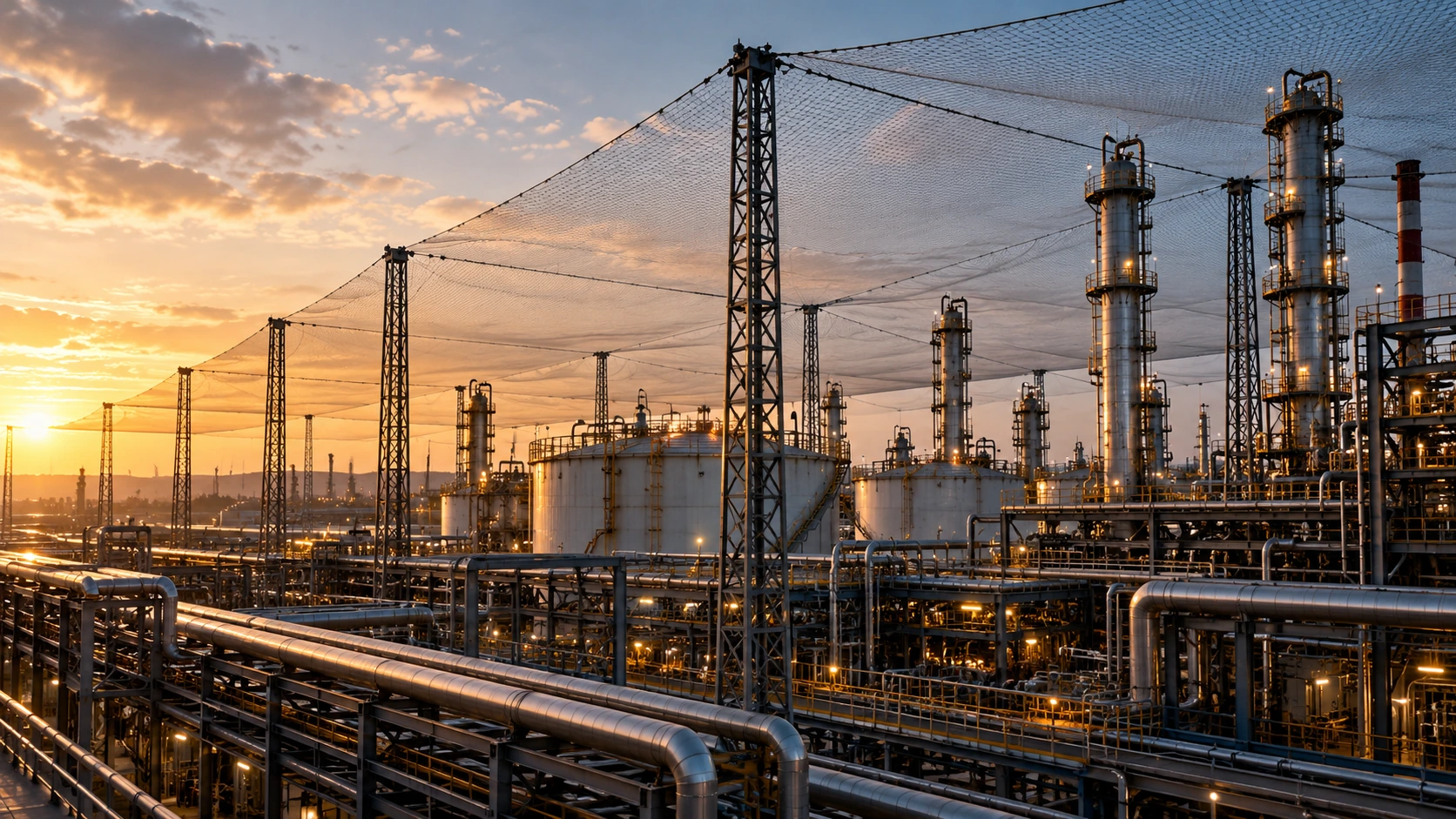 Антидроновая защита нефтеперерабатывающего завода от БПЛА